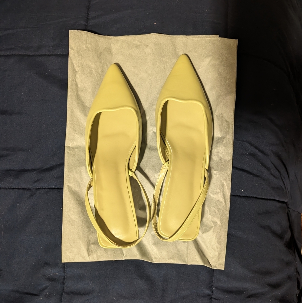 GUC Shein Pointed Toe, kitten Heel light green Slingback Pumps, Size 8 (no box) - Picture 6 of 10